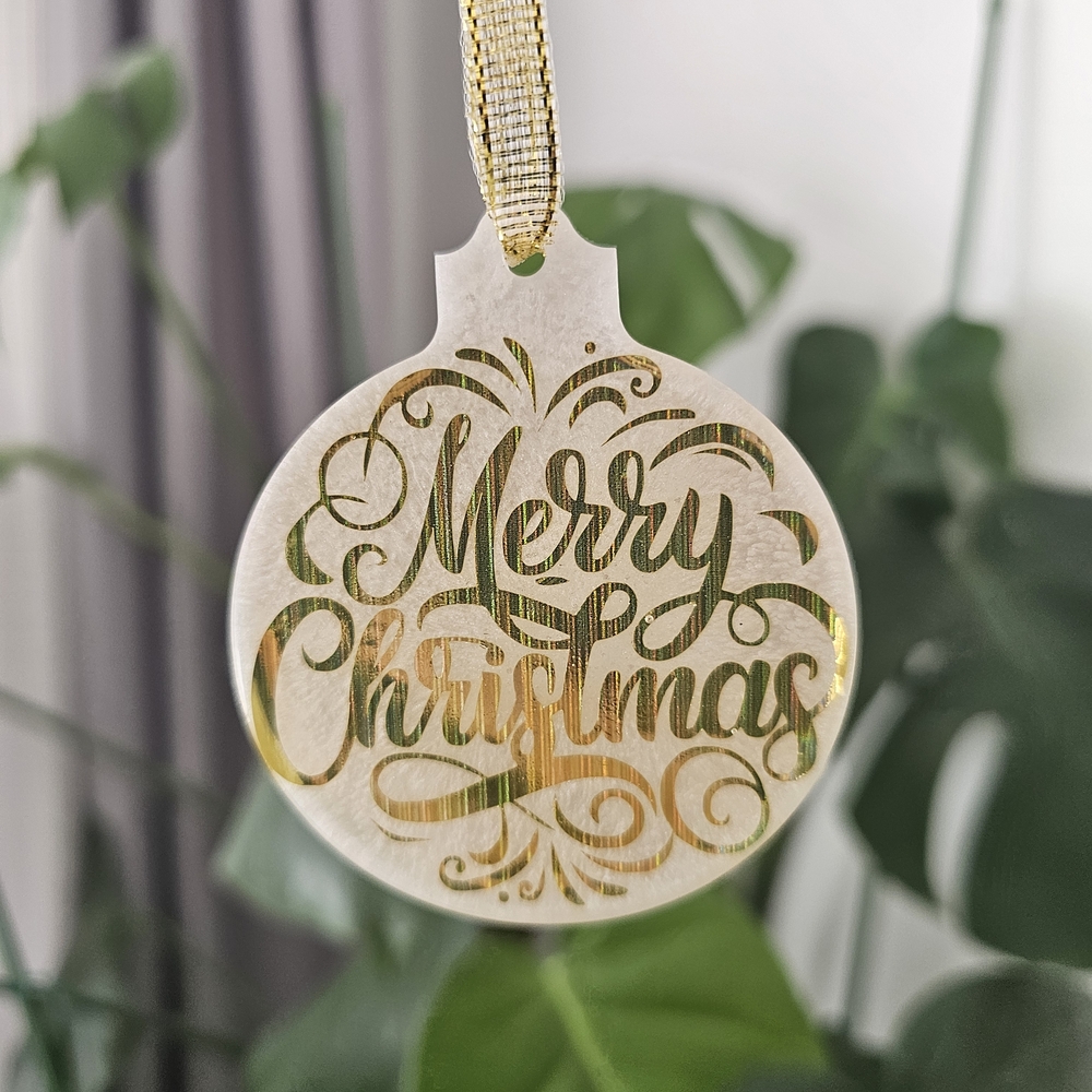 2/15$ Gold Merry Christmas Ornament